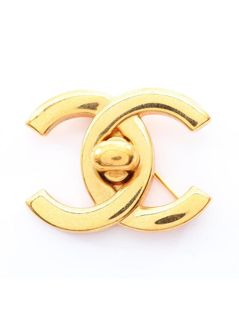 Chanel Coco Mark Brooch Gold Plated Ghw #341322C84B